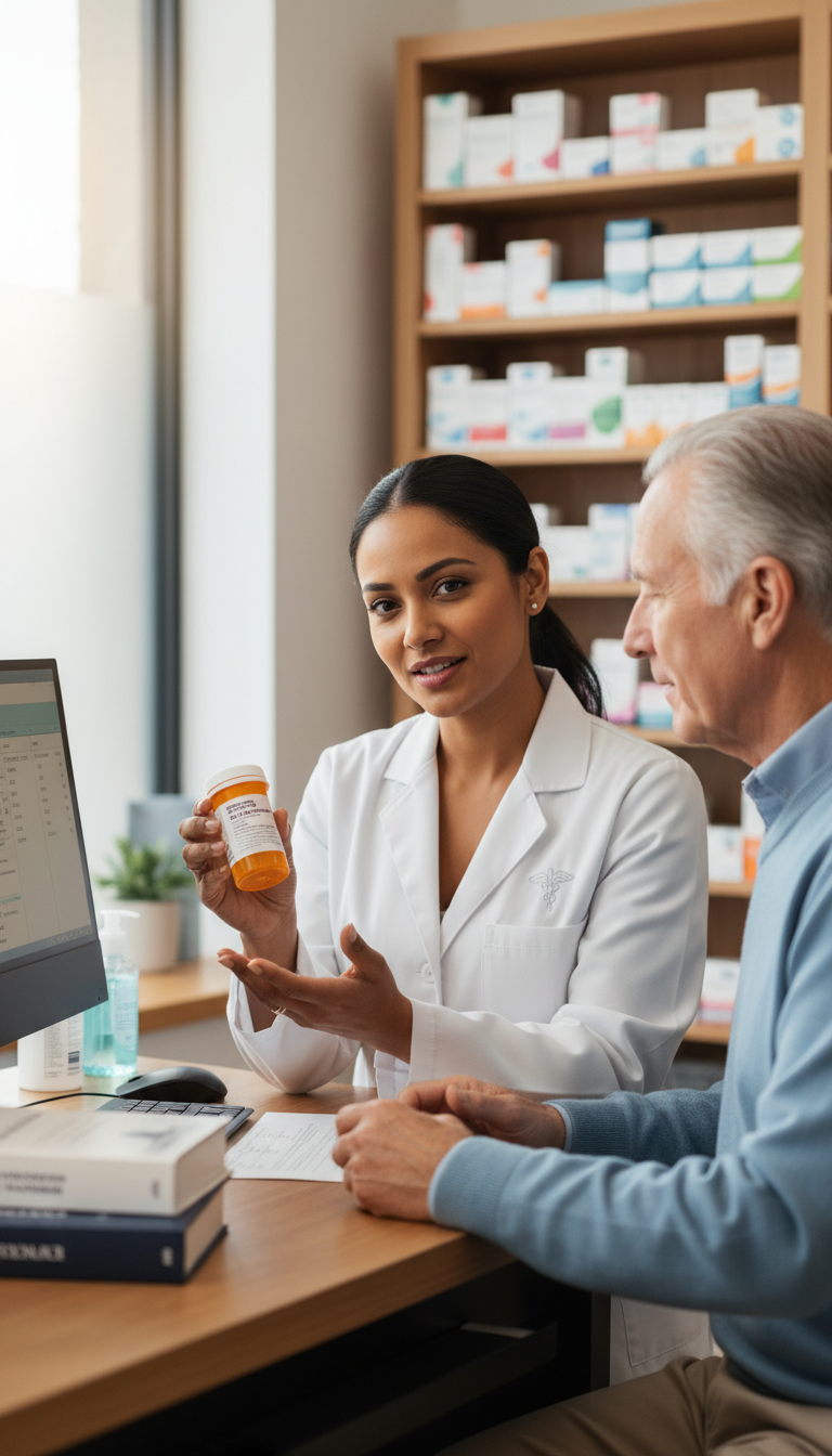 pharmacist consulting customer