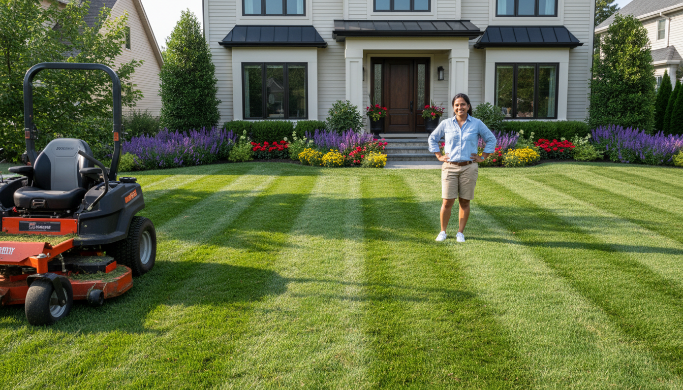 happy customer lawn