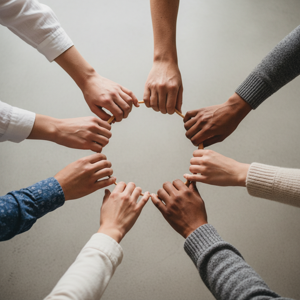 people helping each other