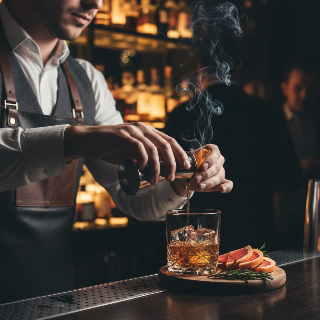 mixologist crafting cocktail