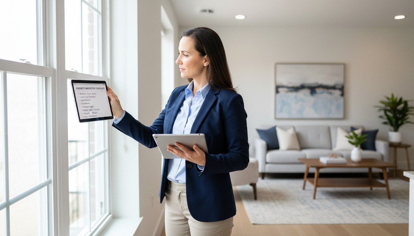 High-quality tenants are essential for maintaining the value of recent property renovations. A property manager standing in a newly renovated residential living room with high-quality flooring and finishes.