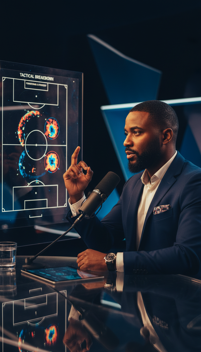 female sports commentator