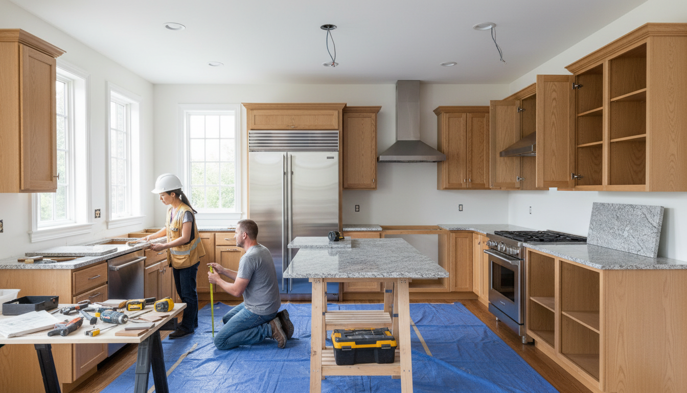 kitchen remodel in progress