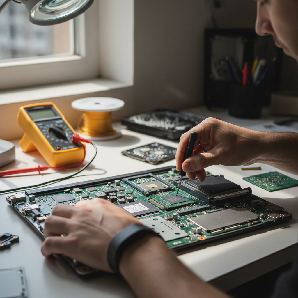 technician with computer