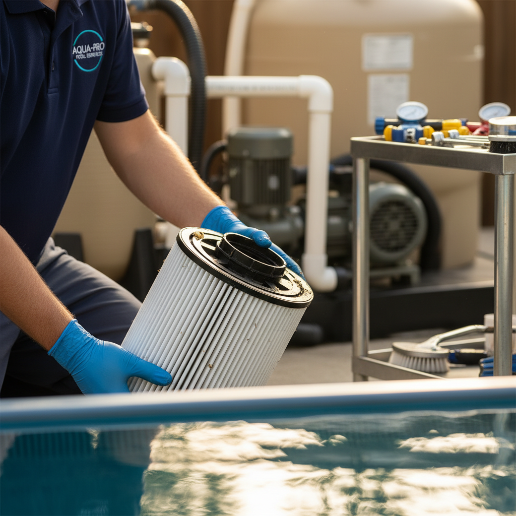 cleaning hot tub filter