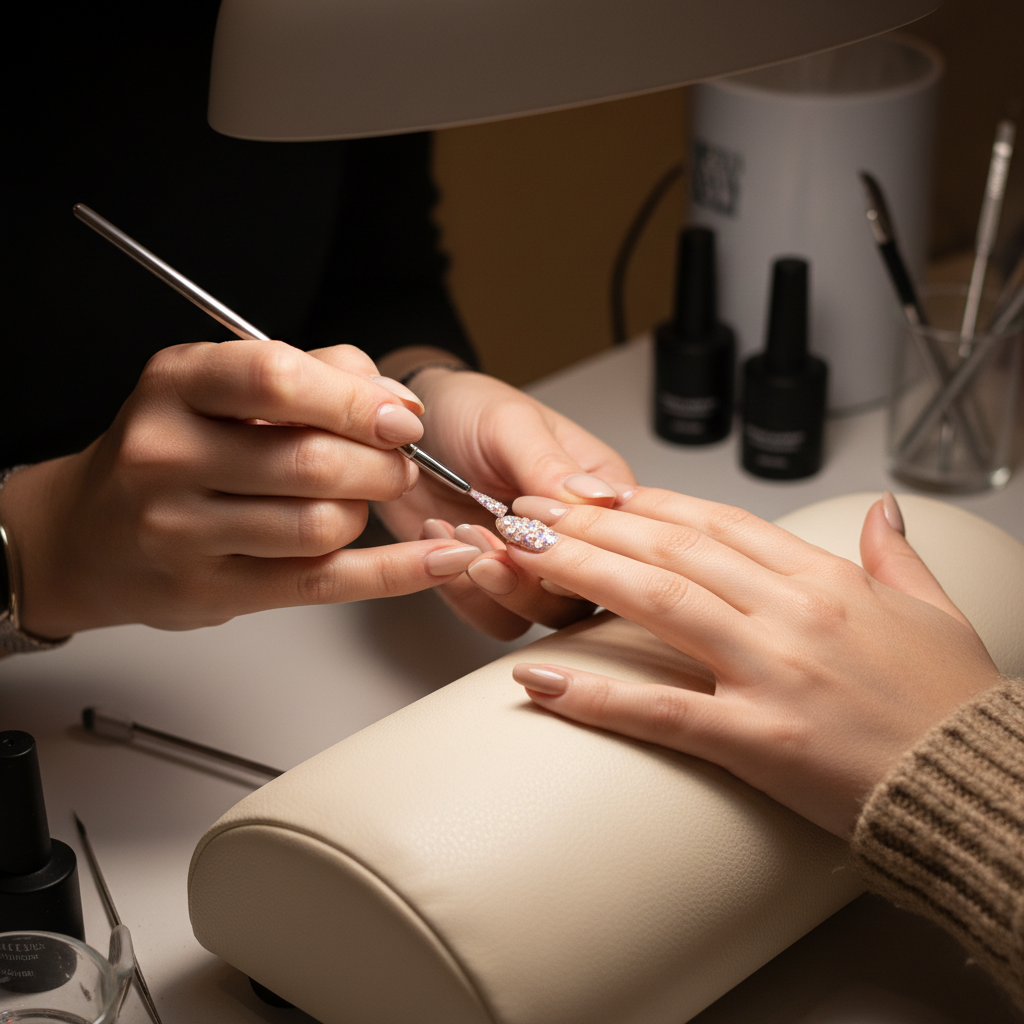 applying gel nails