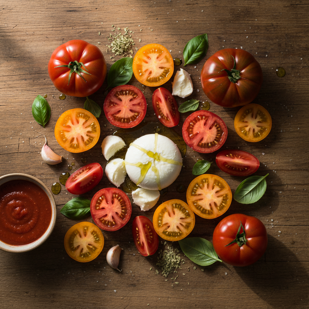 fresh pizza ingredients