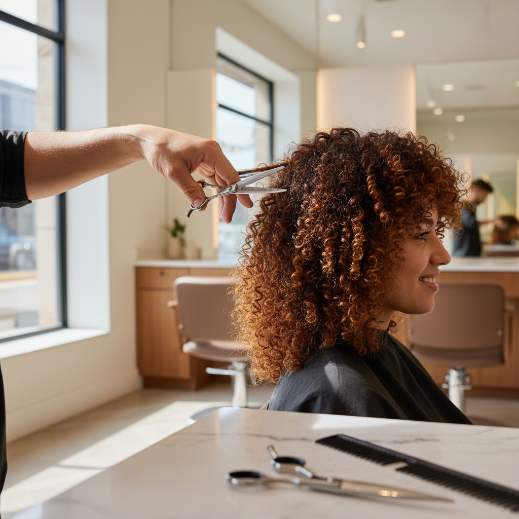 hairstylist with client