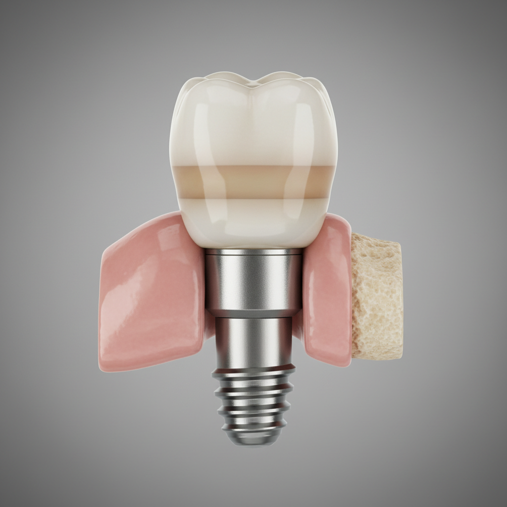 closeup dental implant