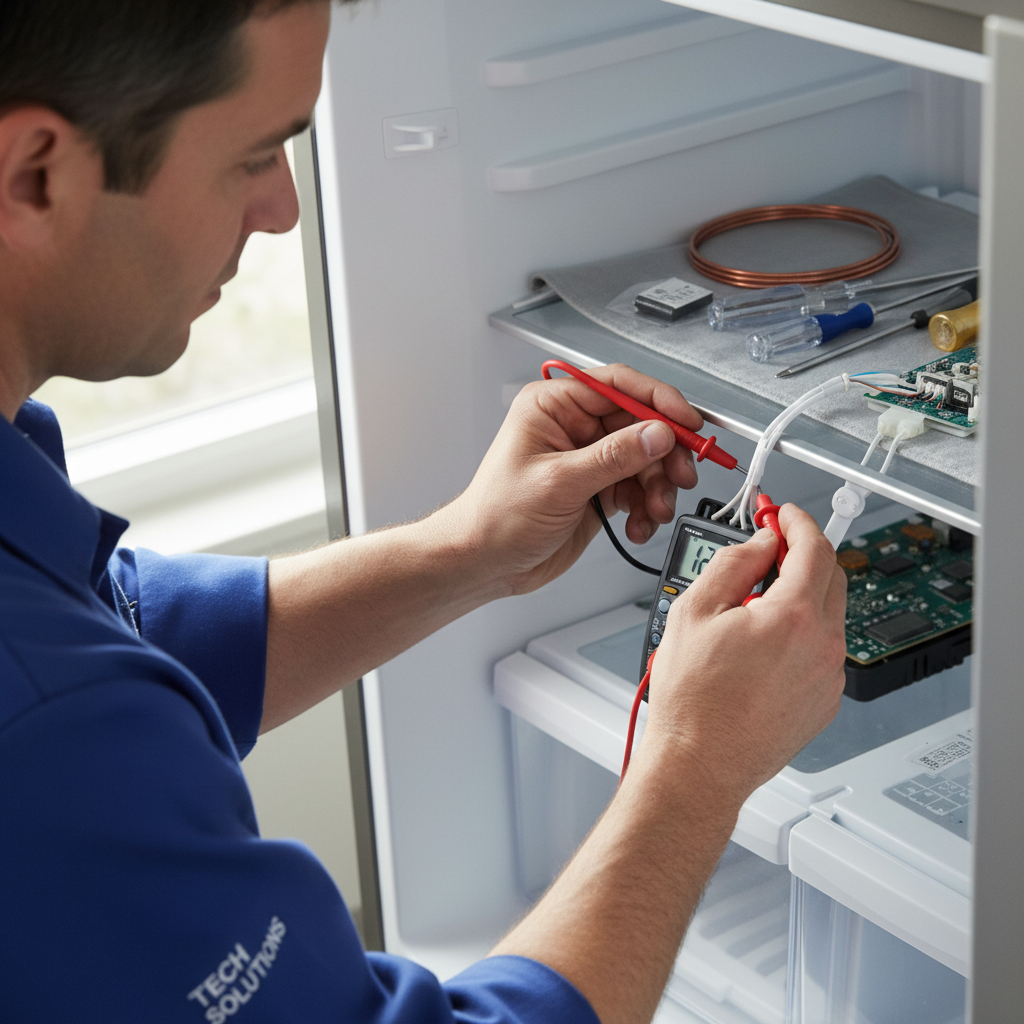 technician inspecting appliance
