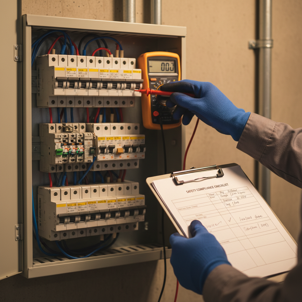 electrician inspecting