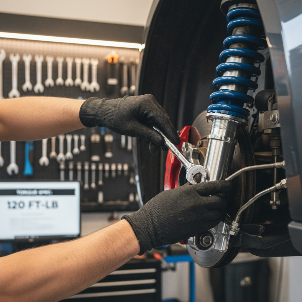 mechanic installing lift kit