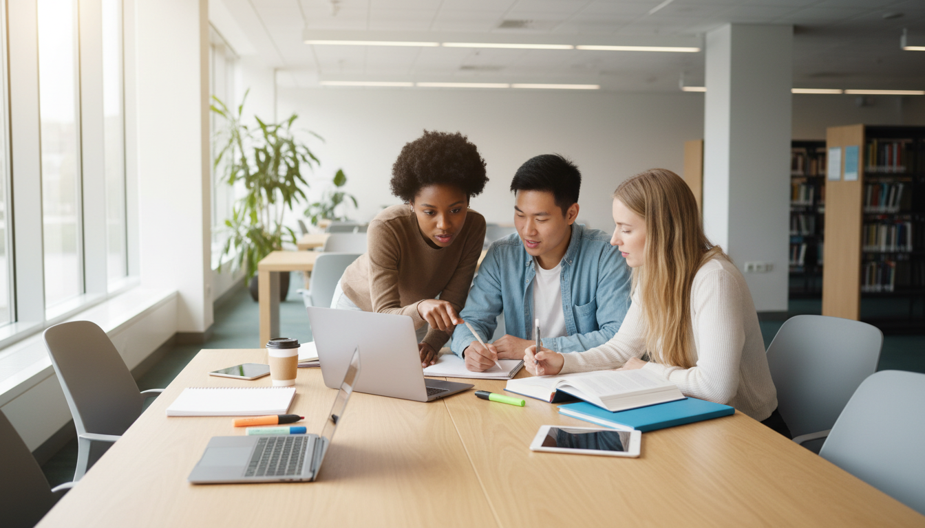 diverse group studying