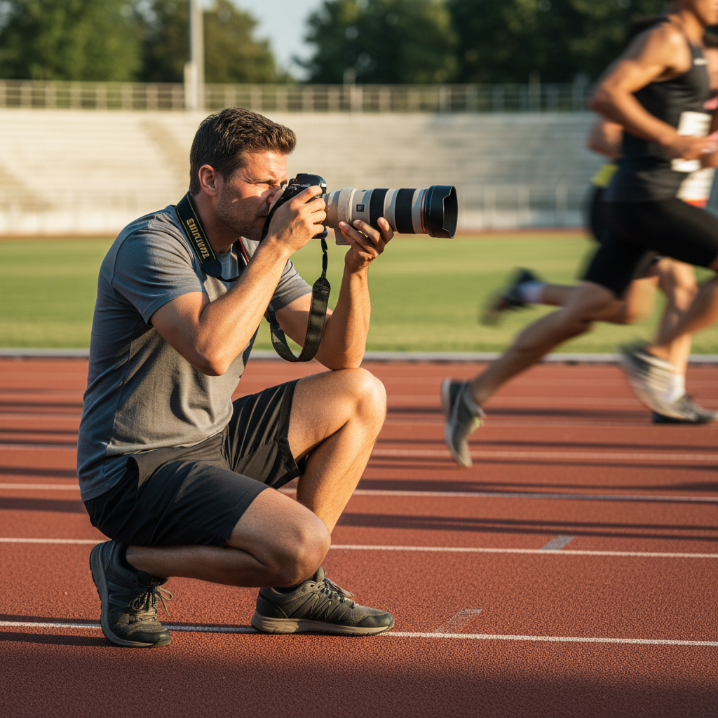 sports photographer at work