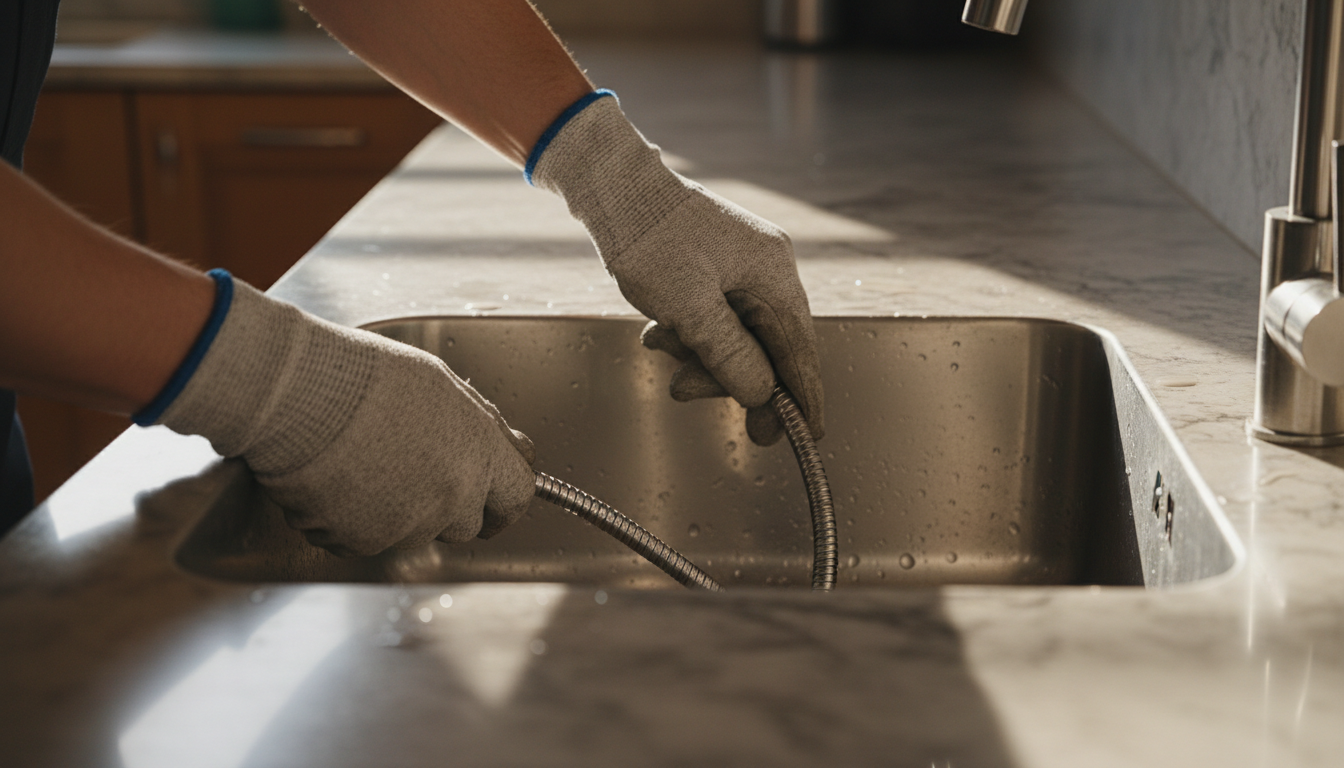 slow draining sink