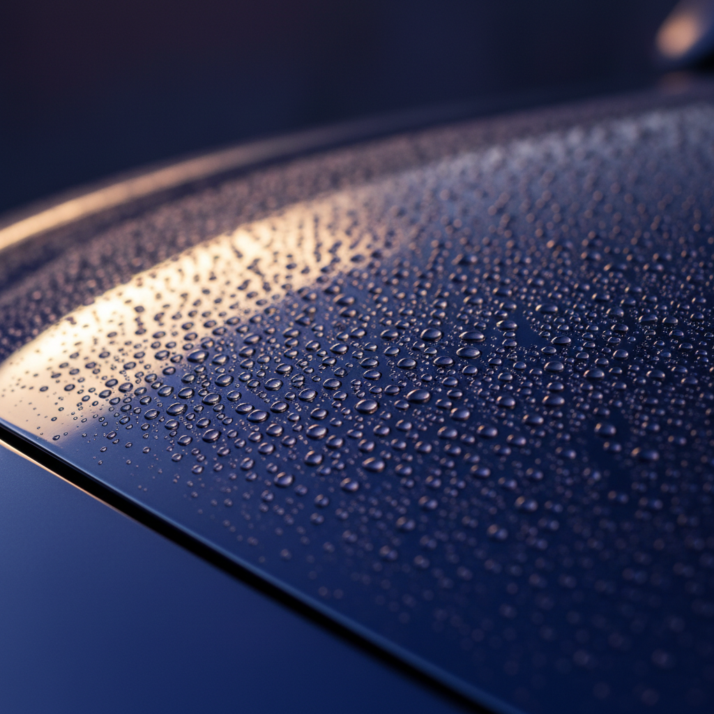 applying water repellent car glass
