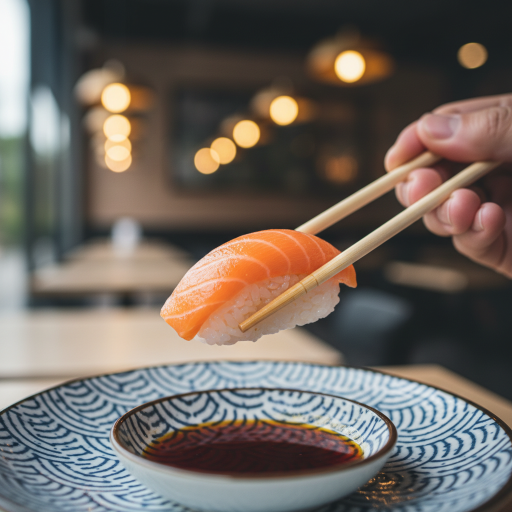 people enjoying sushi