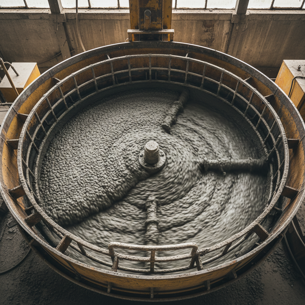 mixing concrete
