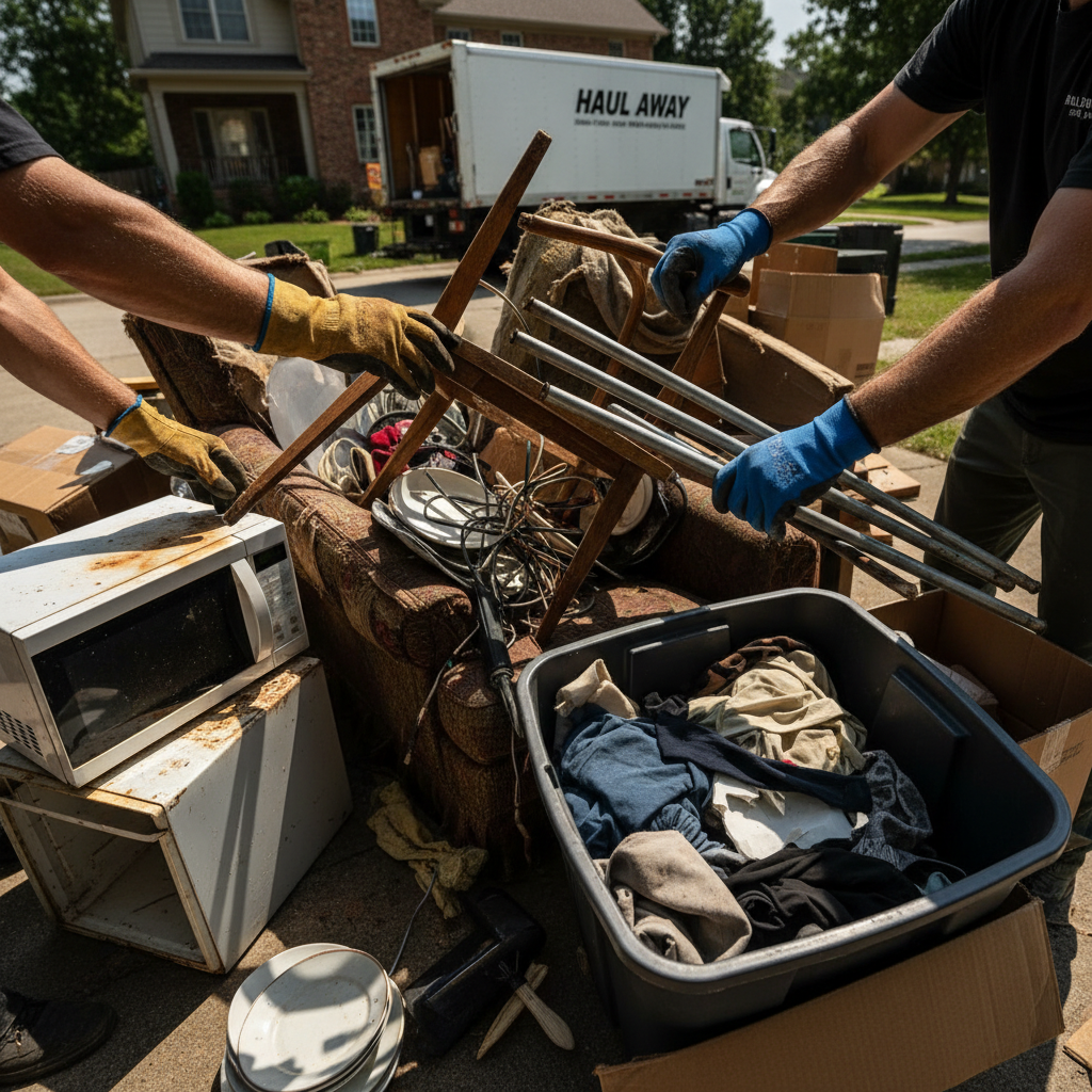 people removing junk