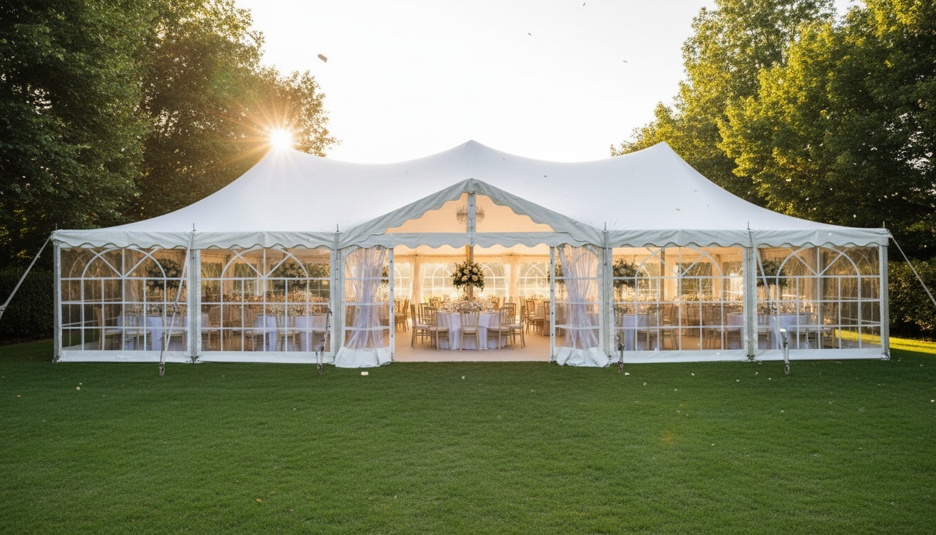 wedding tent setup