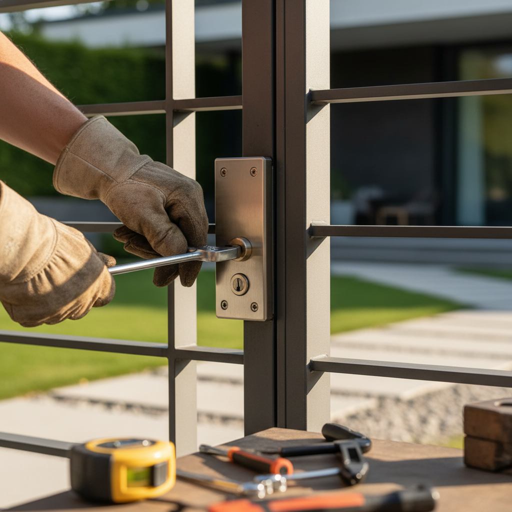 mechanic repairing gate