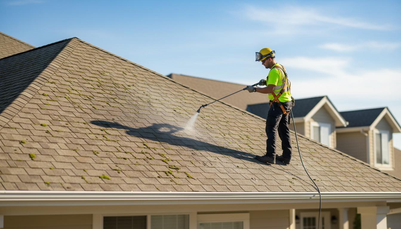 spring roof cleaning
