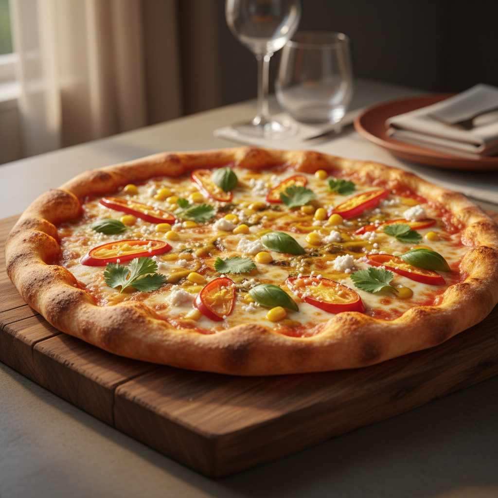 colorful seasonal pizza