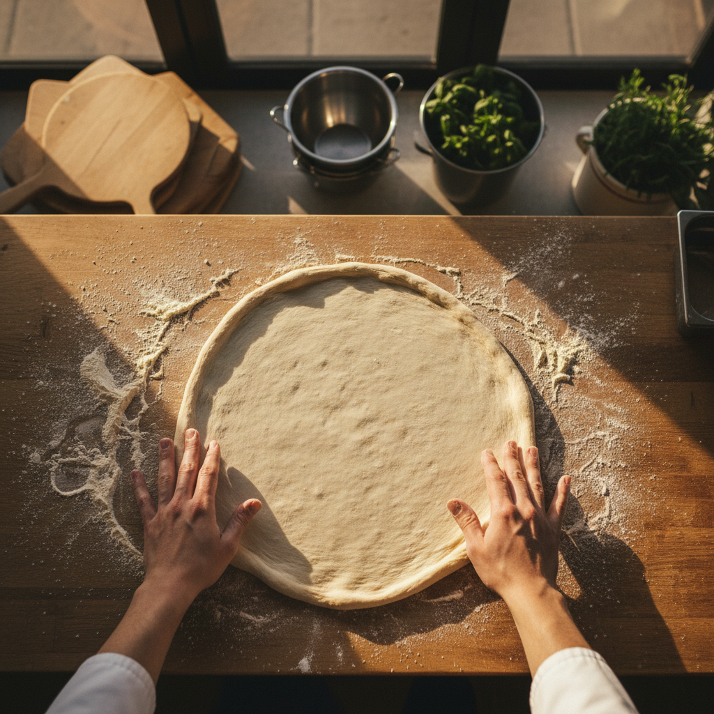 risen pizza dough