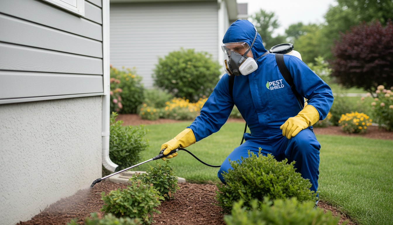 exterminator working
