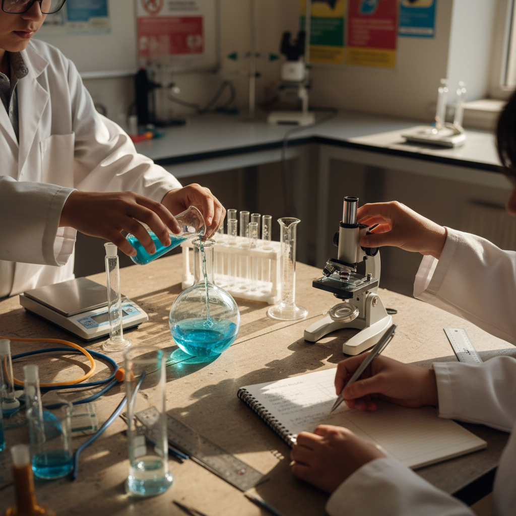 students in science lab