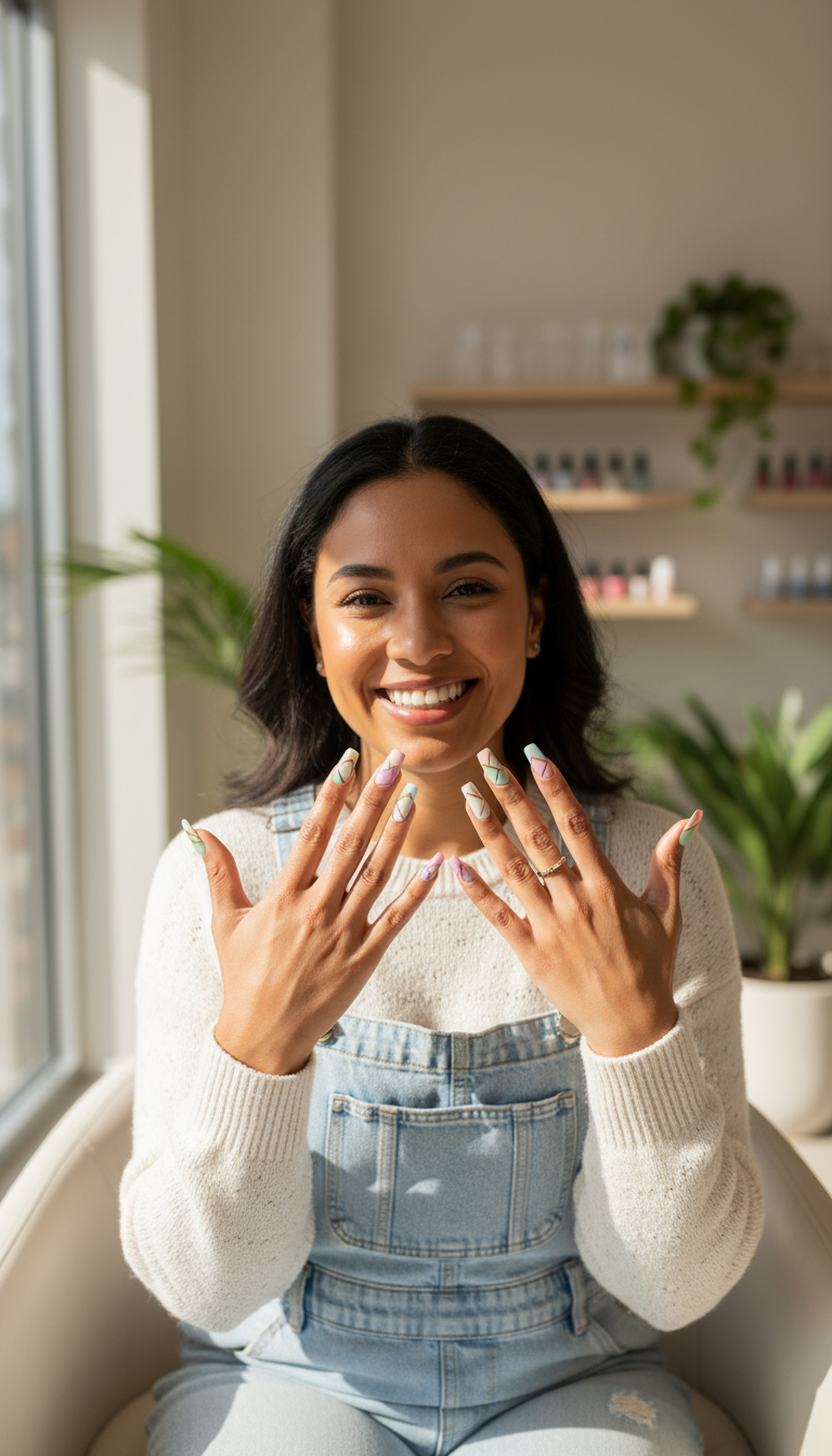 happy customer nails