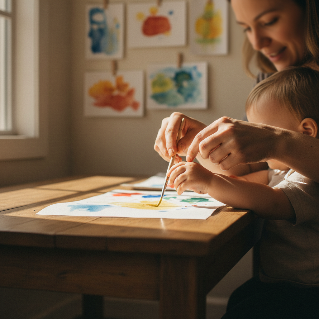 Toddler learning activity at Rosy's Care Daycare in Worcester, MA