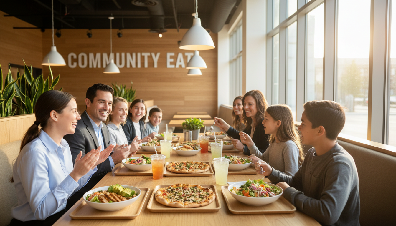 diverse group dining