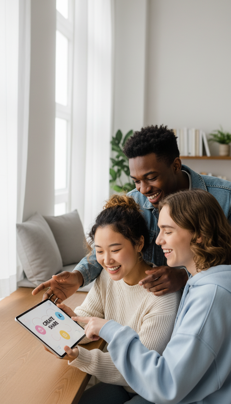 young people using technology
