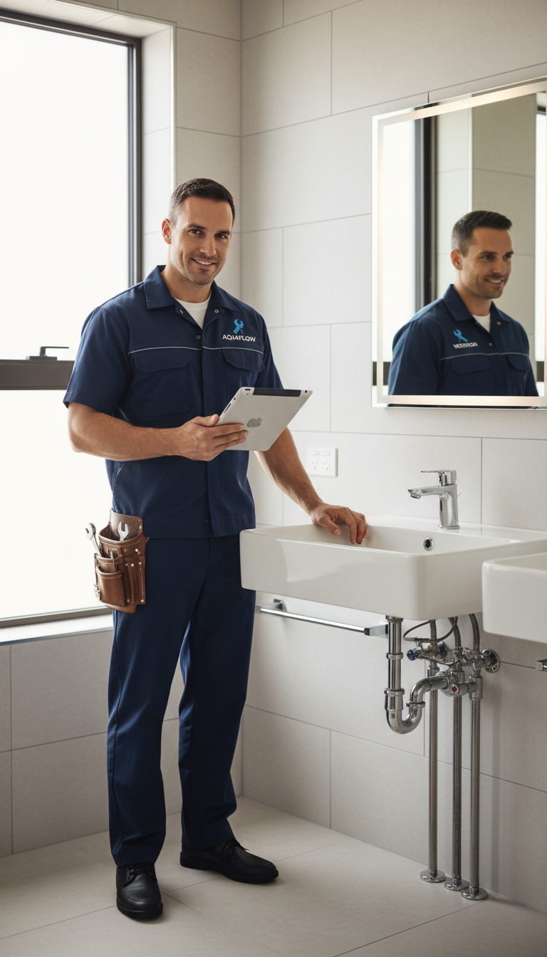 smiling plumber