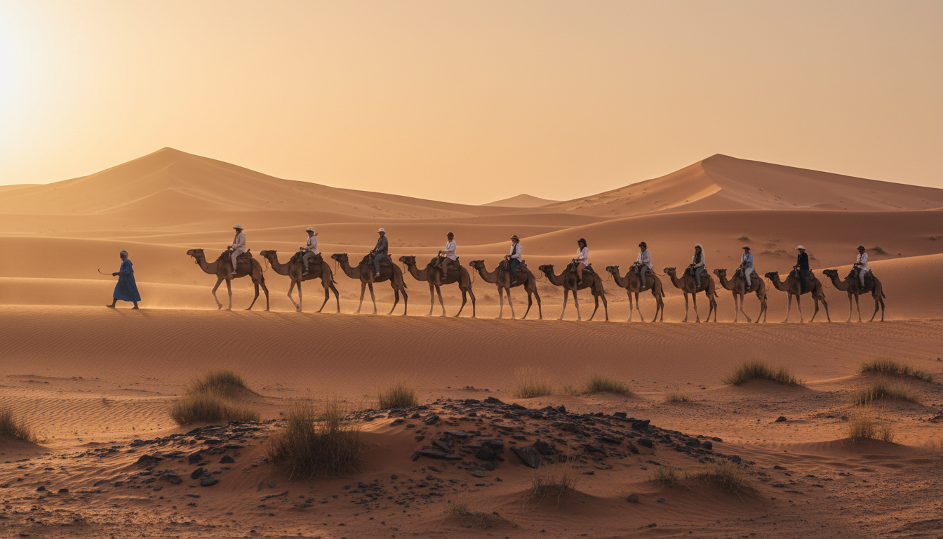 desert sunset family