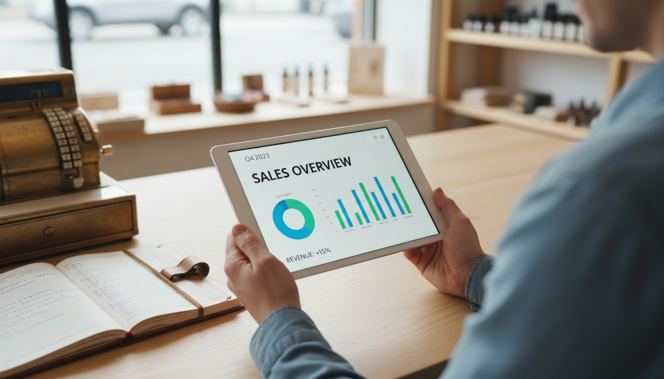 business owner using tablet