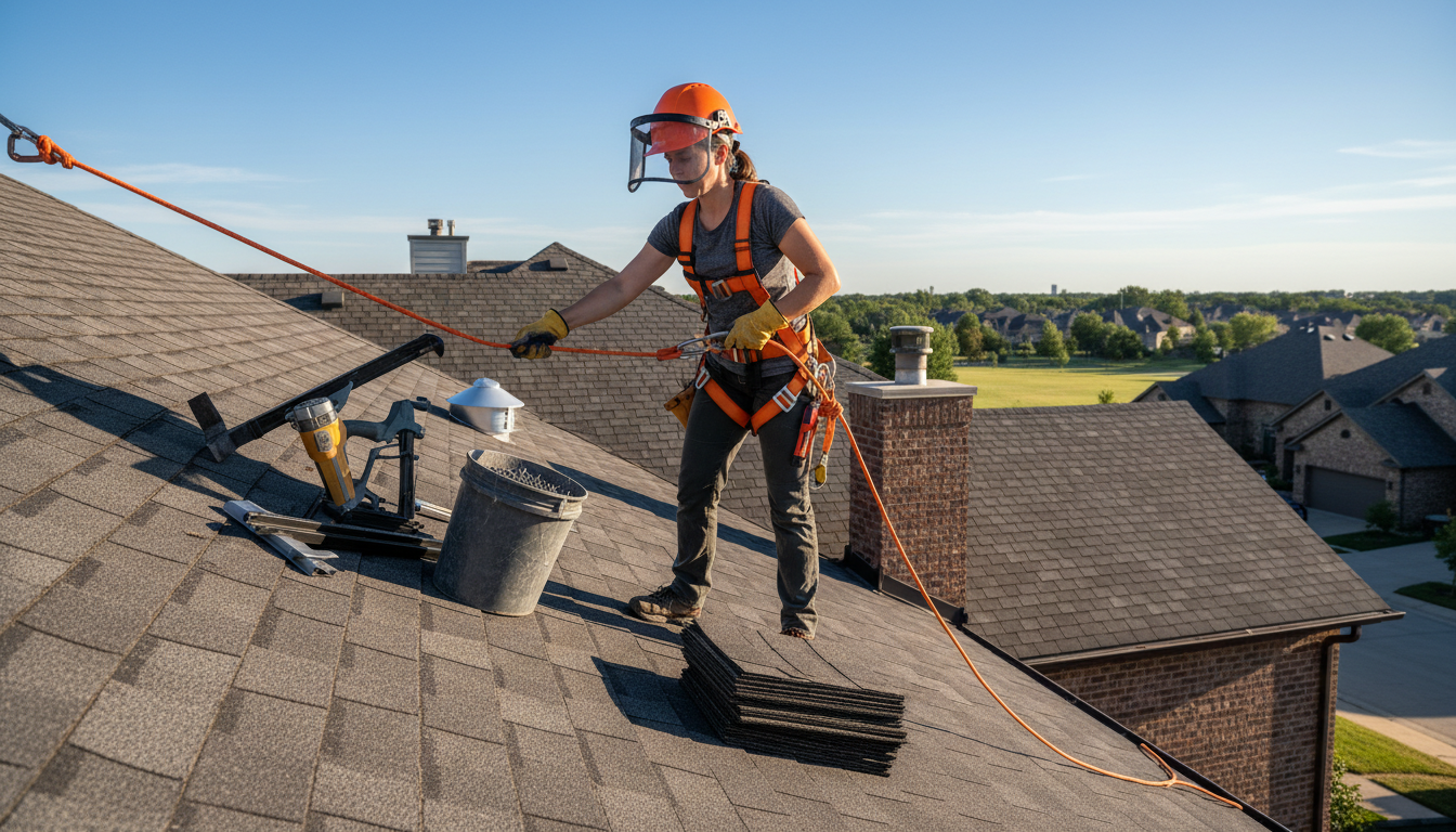 roof repair work