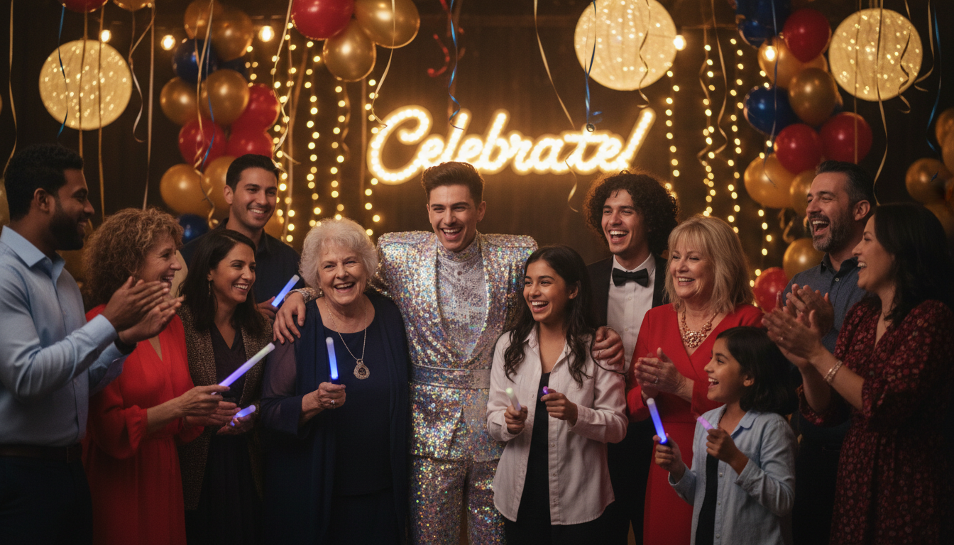 diverse group celebration