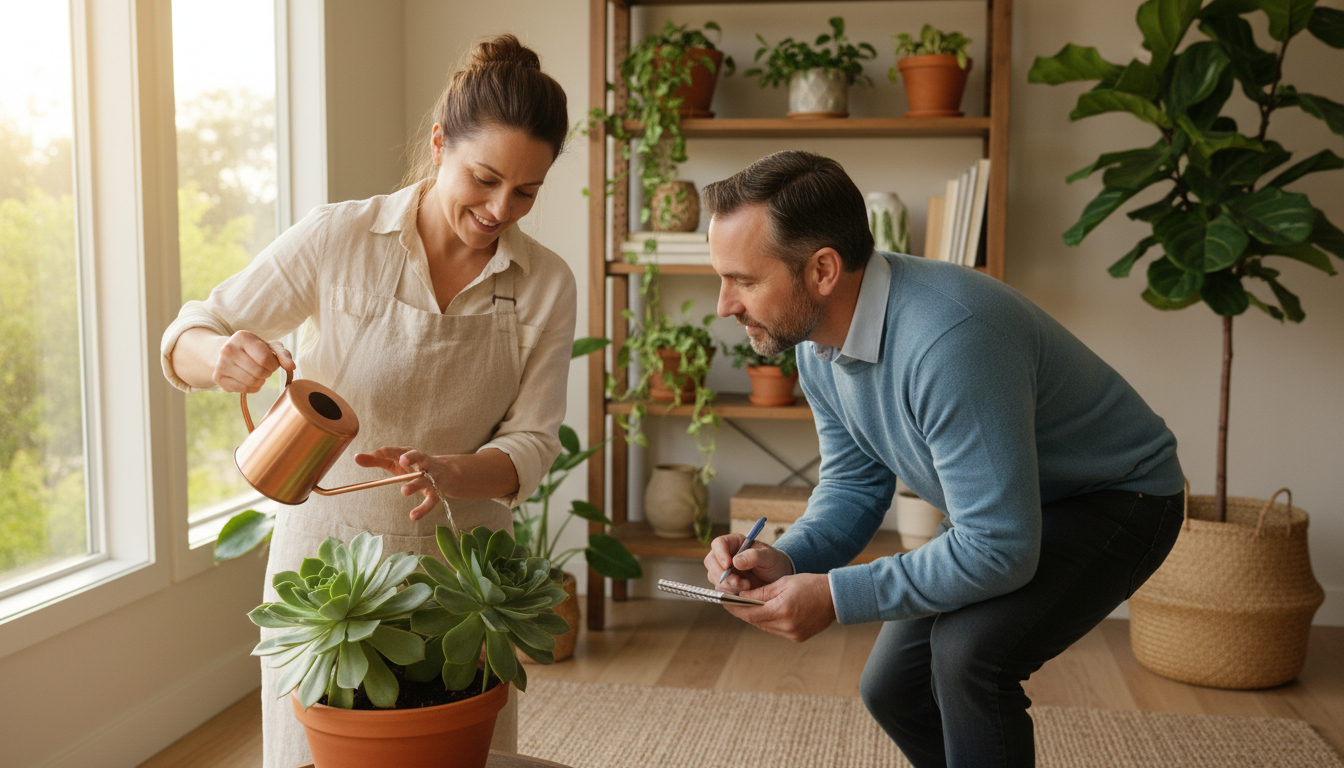 watering plants