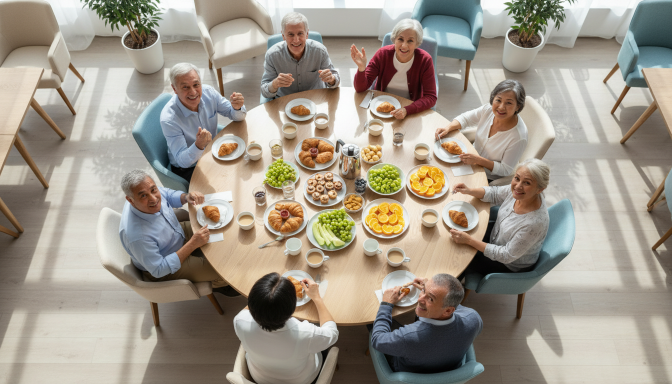 seniors socializing