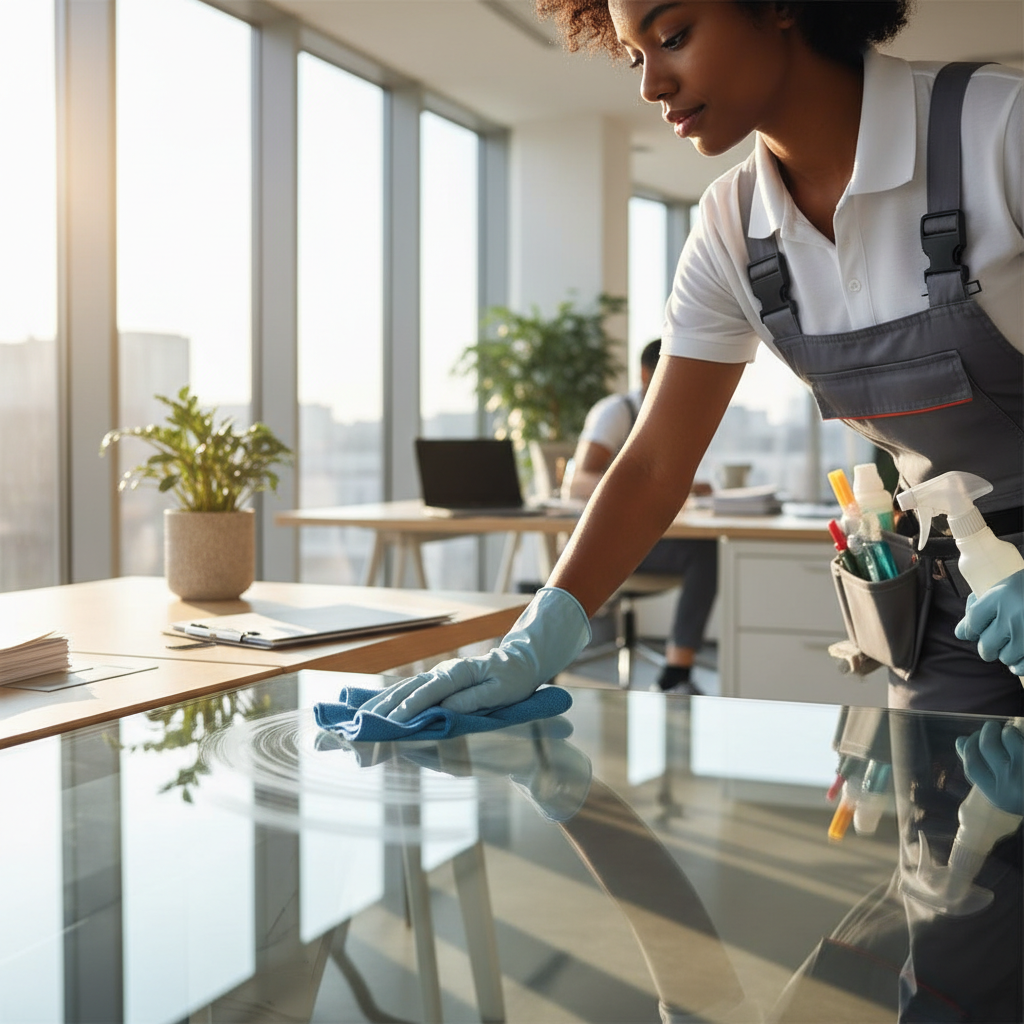Consistent floor maintenance can add a decade to the lifespan of your flooring assets. A professional cleaner using an industrial floor machine on a large commercial surface to remove embedded grit.