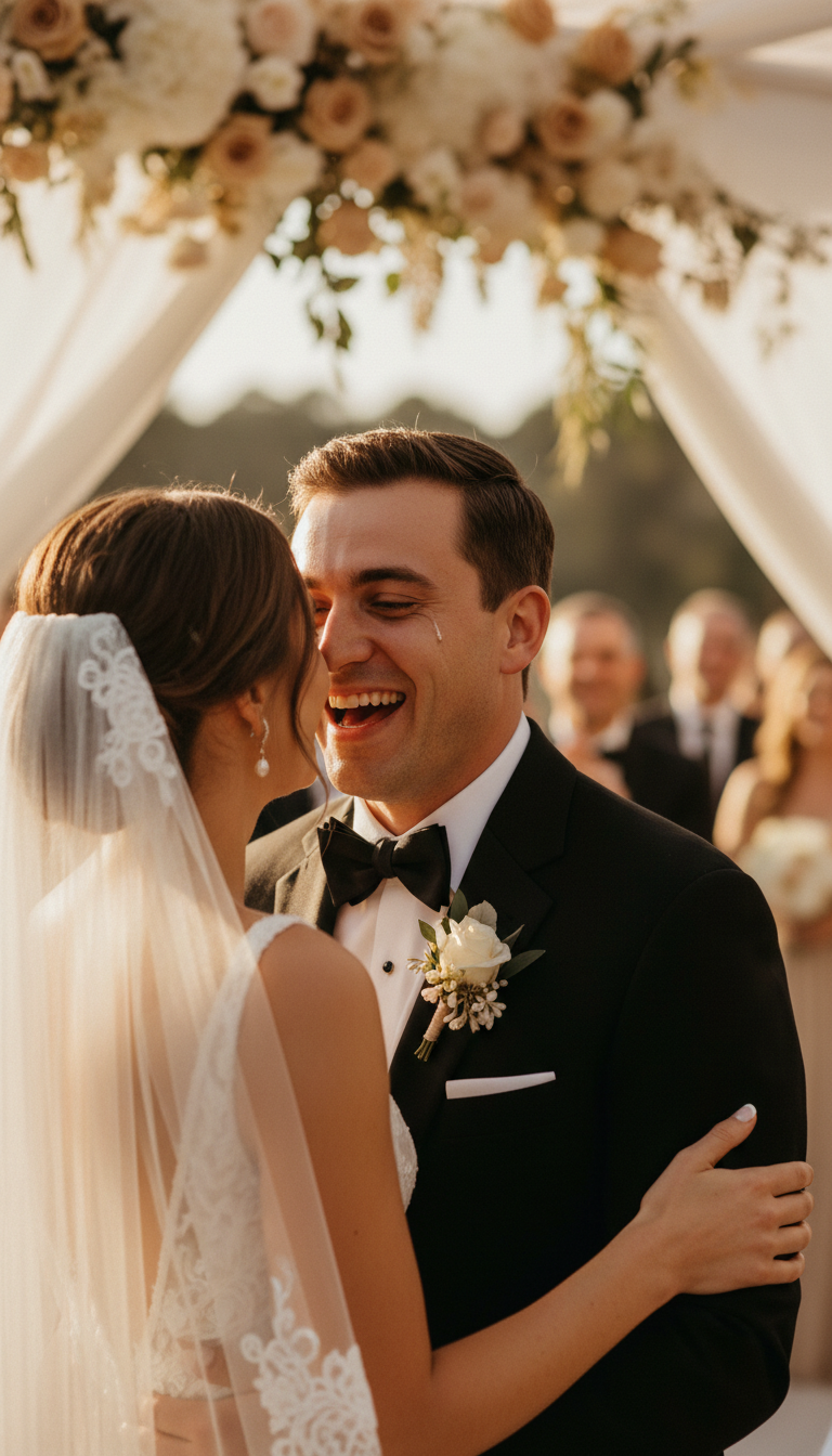 candid wedding moment