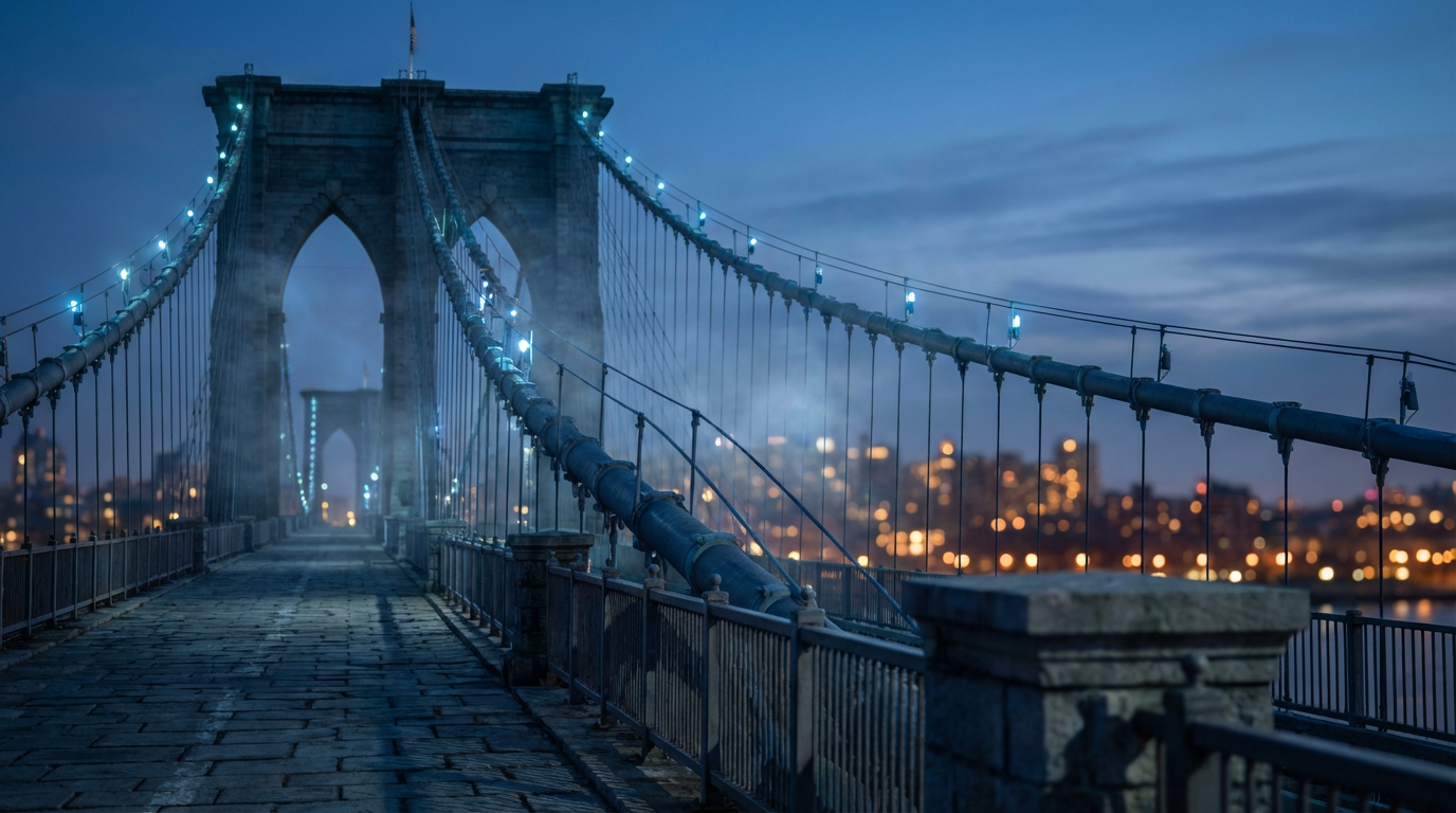 suspension bridge lights
