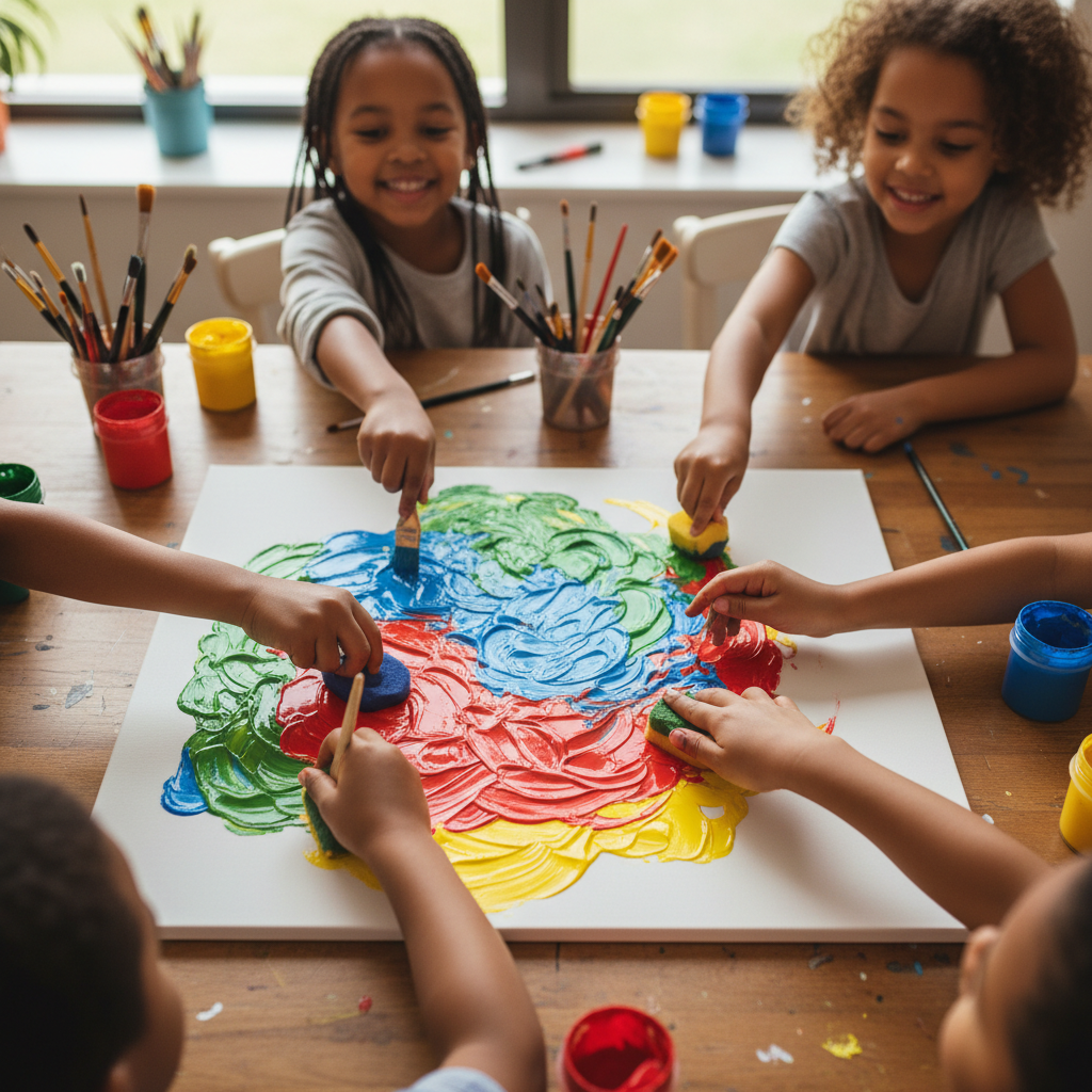 happy people painting