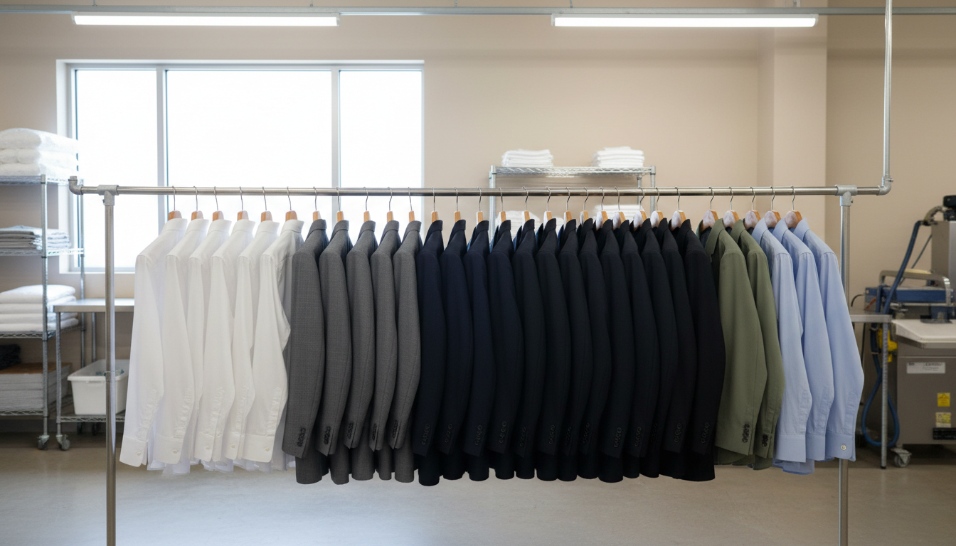 sorting clothes