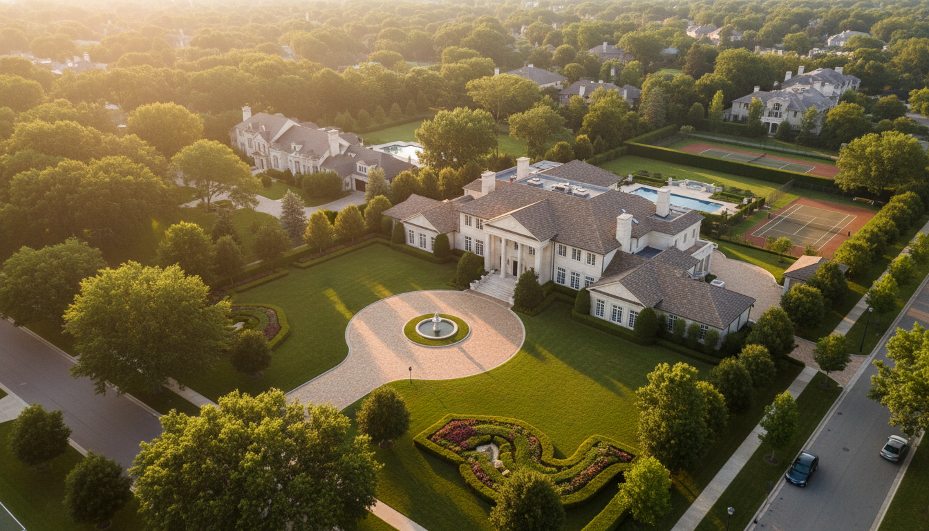 drone countryside estate