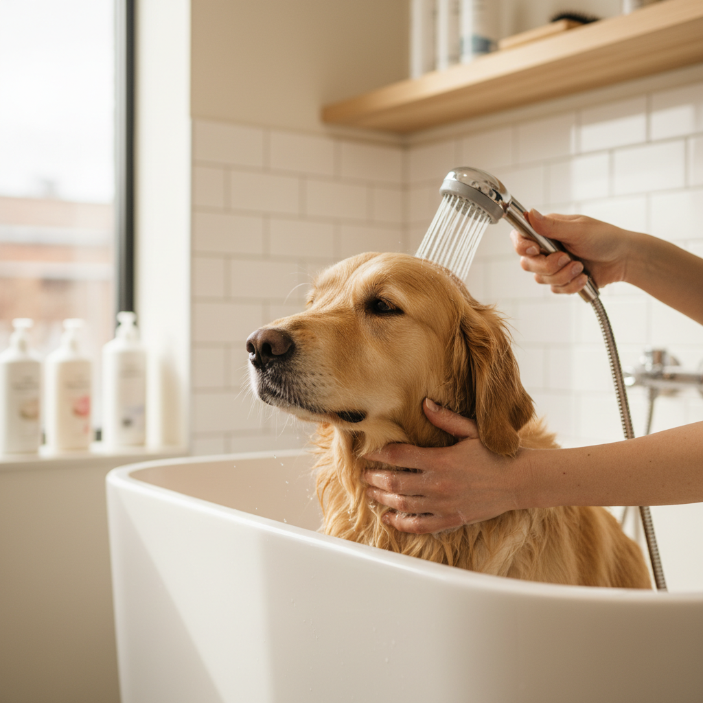 relaxed dog grooming