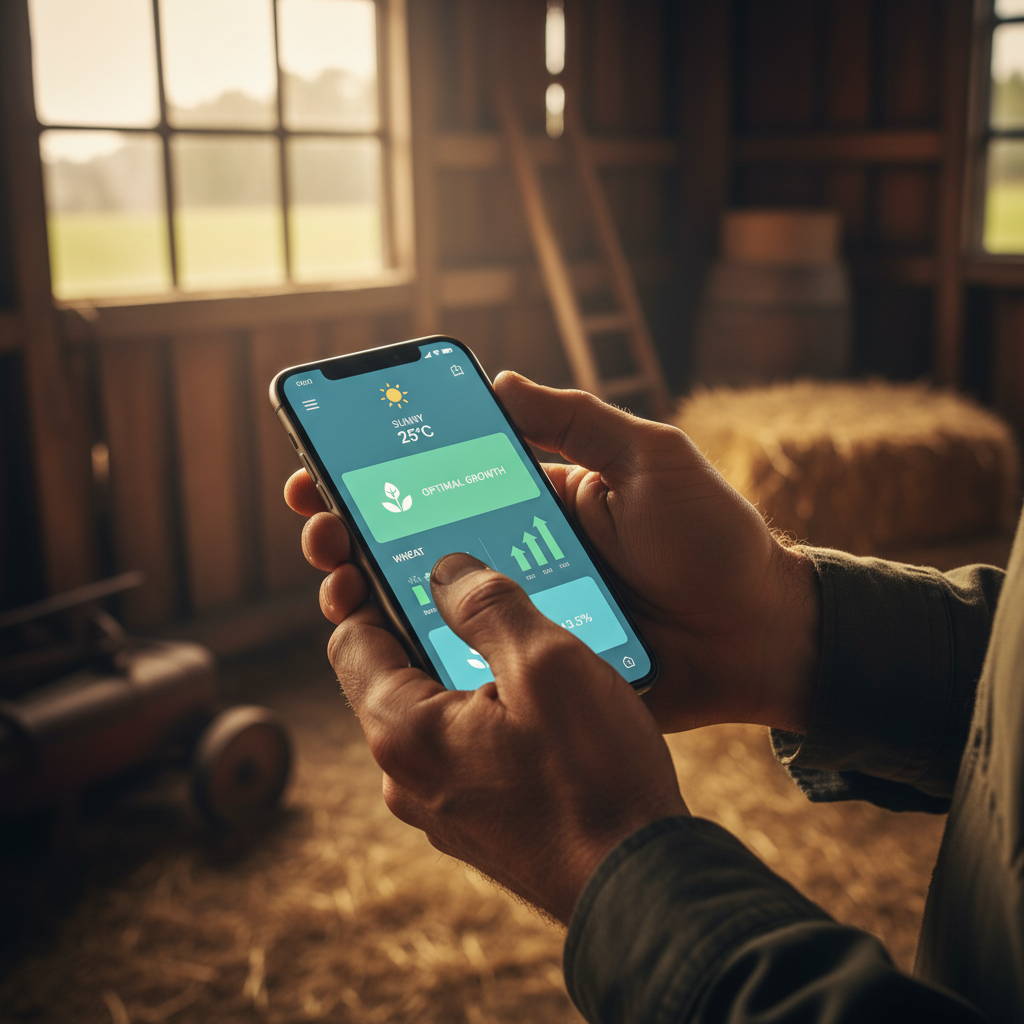 farmer using technology