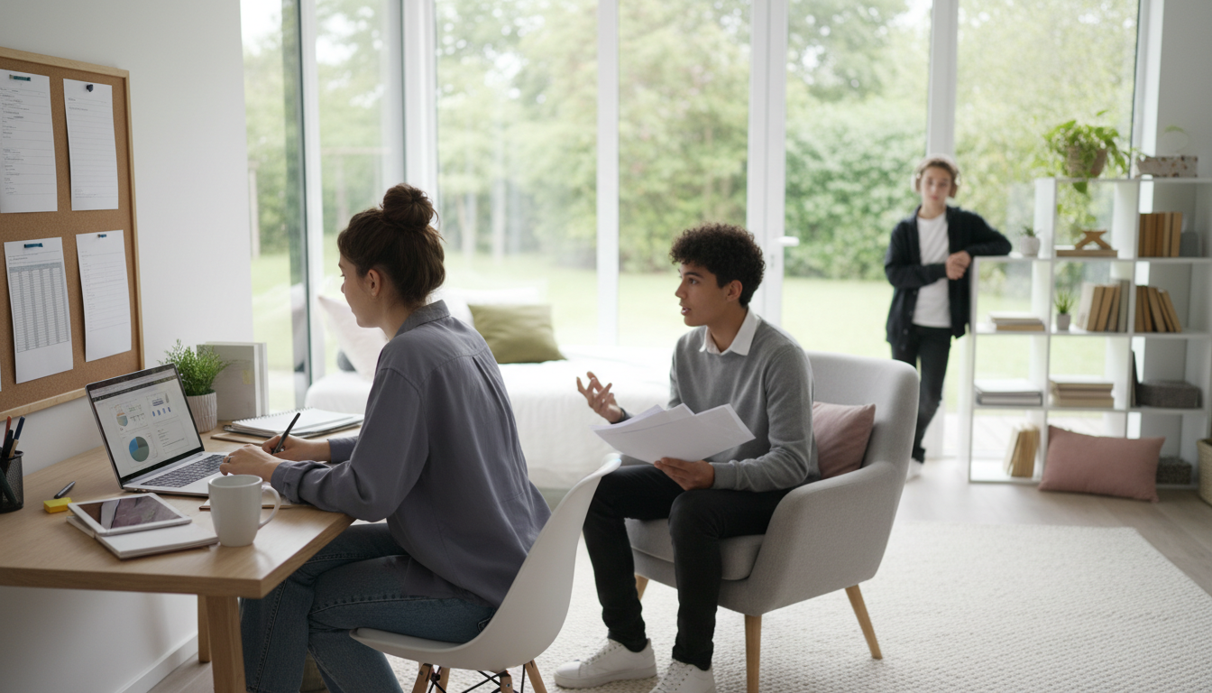 teen girls learning